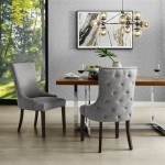 Linen Tufted Dining Room Chairs