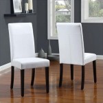 White Leather Dining Room Chairs
